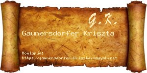 Gaunersdorfer Kriszta névjegykártya